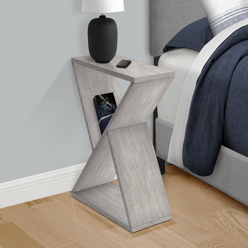 Table d'appoint, côté, bout, table de chevet, étroit, petit, salon, lampe, contemporain, Gris