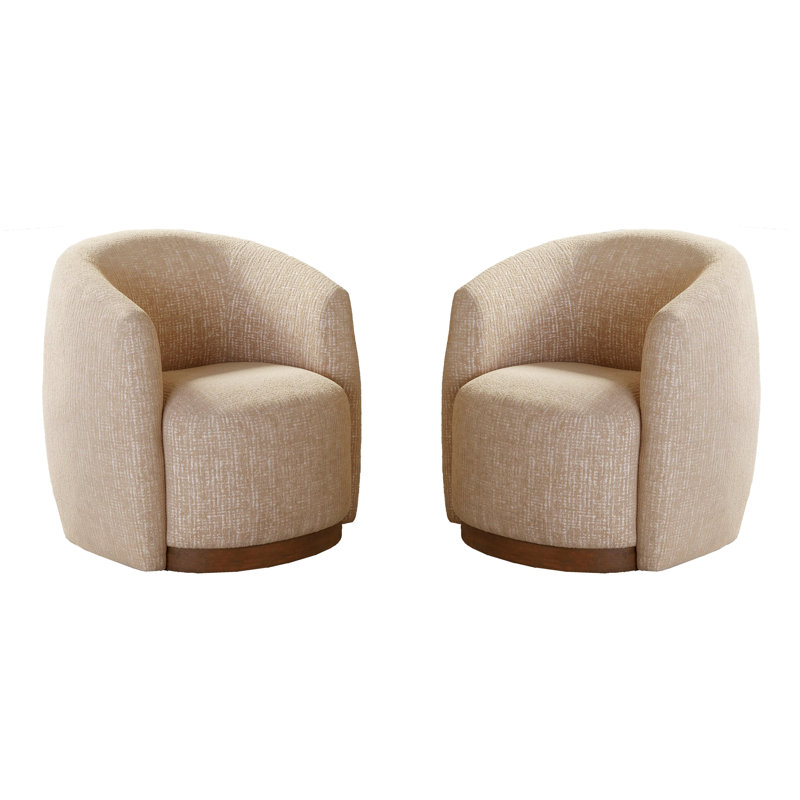 Swivel Accent Chair Two Pack, Sand Dollar