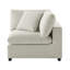 Chaise de coin beige moderne avec coussins amovibles pour famille et animaux de compagnie Noyau de mousse supplémentaire avec duvet et fibres