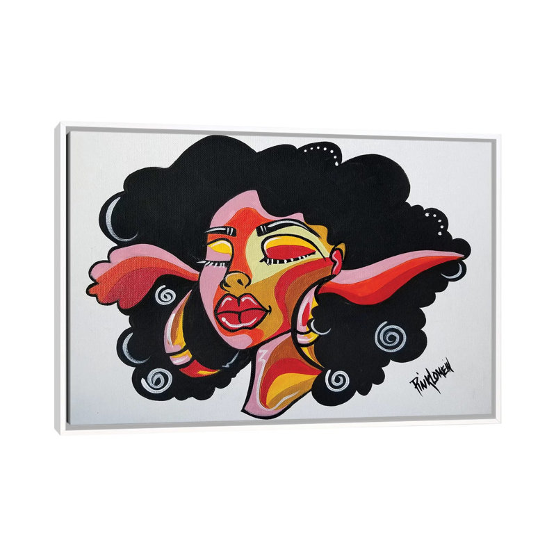«Milkshake» par Pinklomein - impression d'art graphique, H 18 po x l 26 po x P 1,5 po, Toile blanche encadrée, Pas de tapis