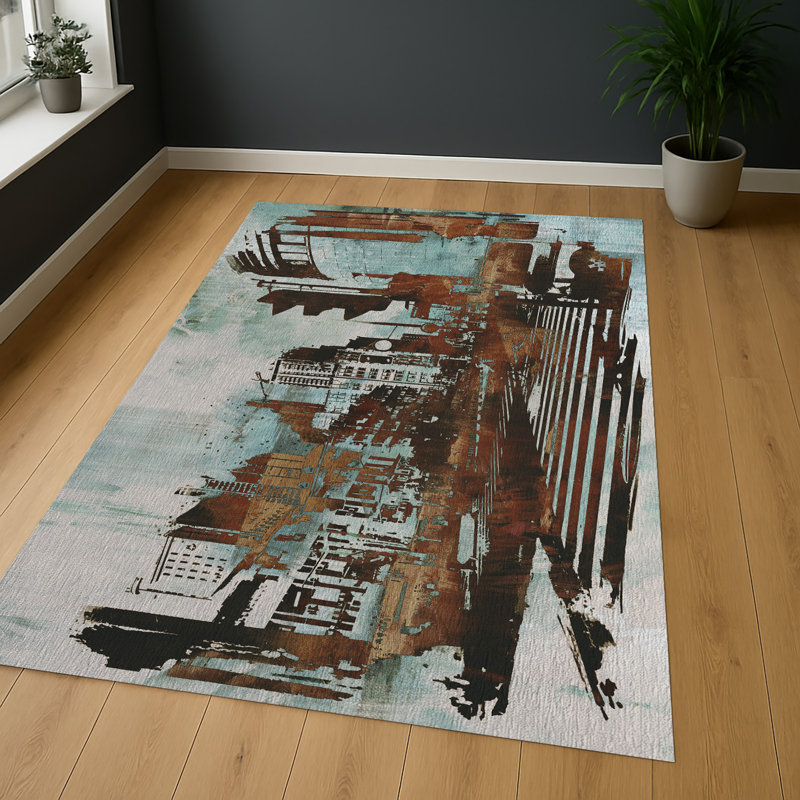 Abstract Area Rug, Runner 70 x 140 cm