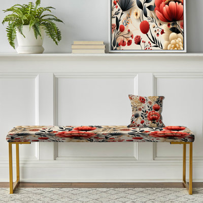 Banc rembourré or