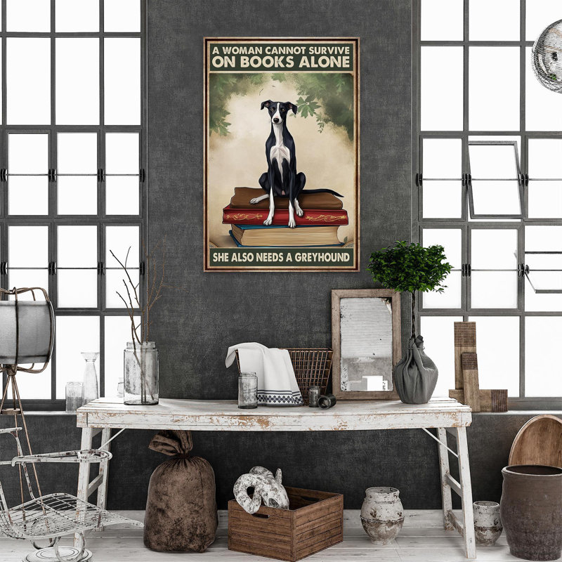Elle a aussi besoin d'un lévrier sur toile, impression, H 36 po x l 24 po x P 1,25 po