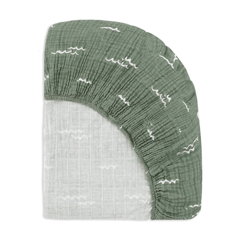 Ocean Waves Muslin All-Stages Midi Crib Sheet
