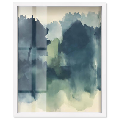 «Homage to the Park II Shadowbox Print», art abstrait bleu par Art Remedy