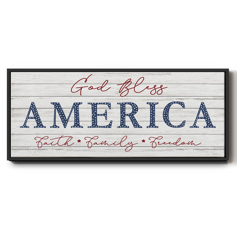 «God Bless America», toile encadrée, H 8 po x l 20 po