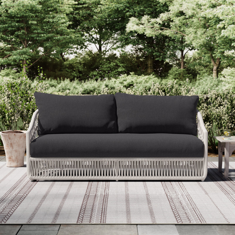 Lucan 78'' Wide Outdoor with SunbCushions, Spectrum Carbon Sunbrella® Plainweave