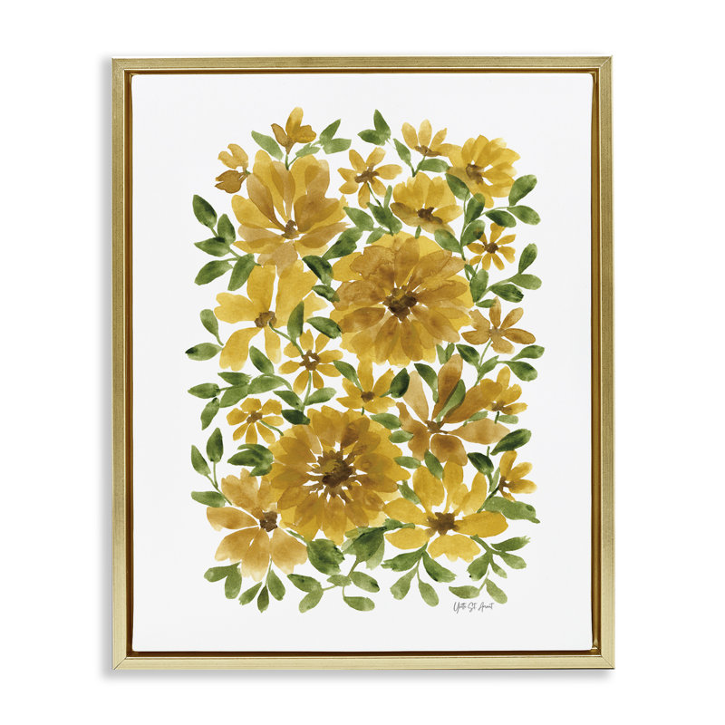  Art mural sur toile Scattered Sunflower Blooms Floater par Yvette St. Amant, H 21 po x l 17 po