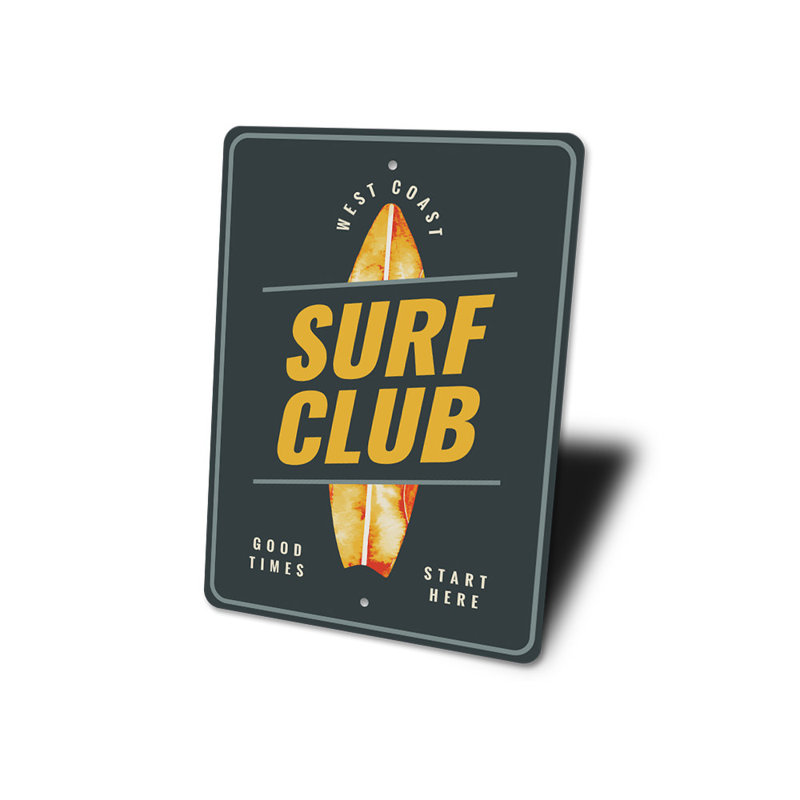 Panneau Surf Club, H 18 po x l 12 po x P 0,06 po