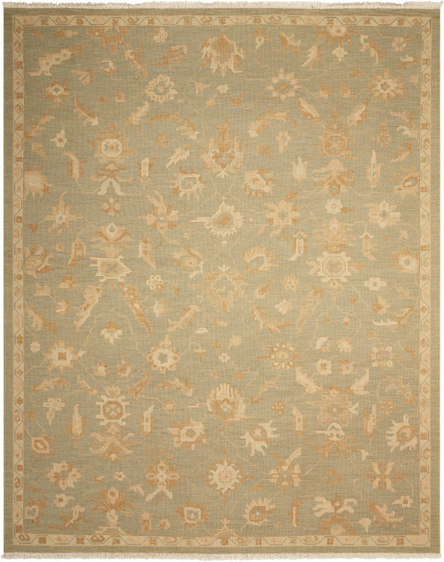 Tapis vert clair en laine crocheté à la main Zinvor, Rectangle 9 pi 9 po x 13 pi 9 po