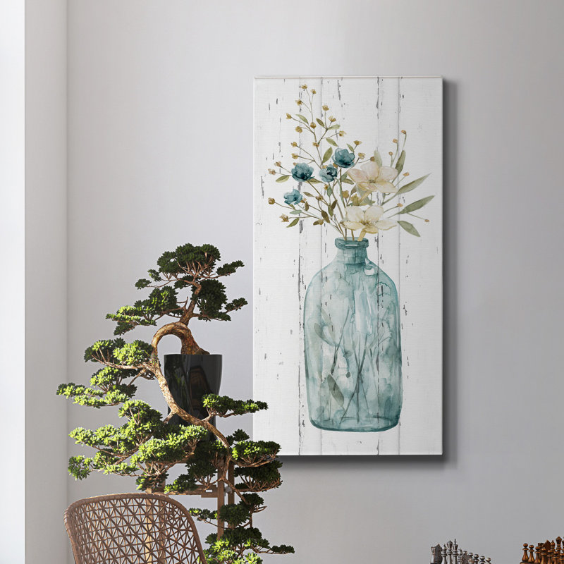 «Farmhouse Flower Bouquet I», reproduction d'art sur toile tendue, H 40 po x l 20 po x P 1,5 po