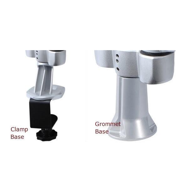 Silver Dual Monitor Full-Motion Desk Mount with Clamp Base