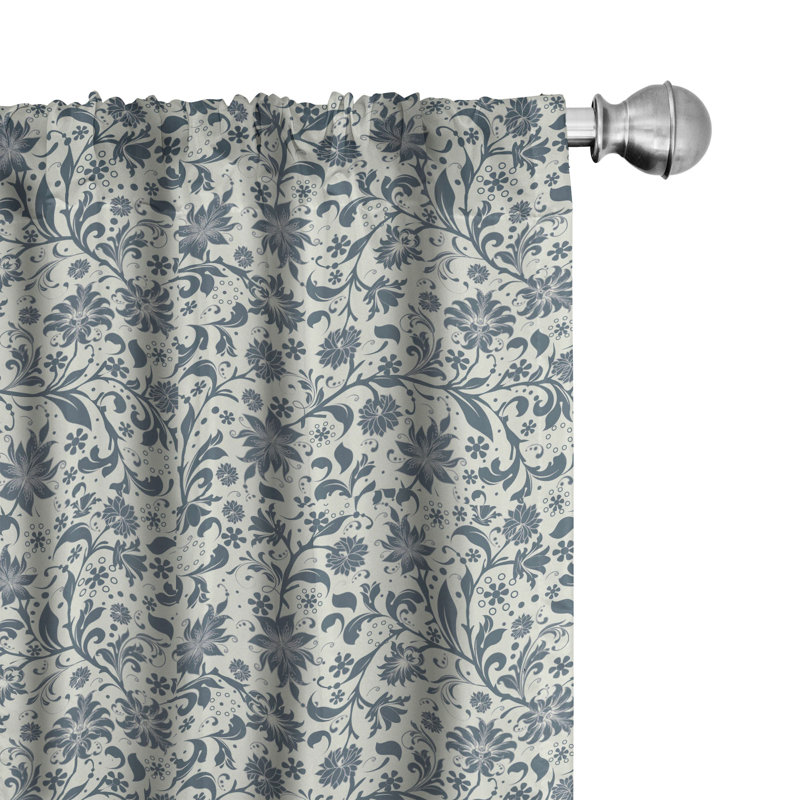 Garden Art Floral Semi-Sheer Rod Pocket Sliding Panel, 28" x 95"