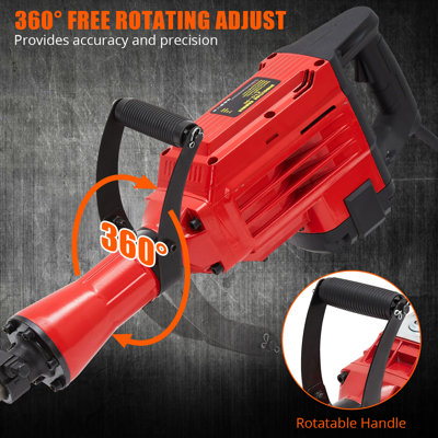 Heavy Duty Electric Demolition Jackhammer 3600W 95A, 6pcs Set, Aluminum Copper, 220V