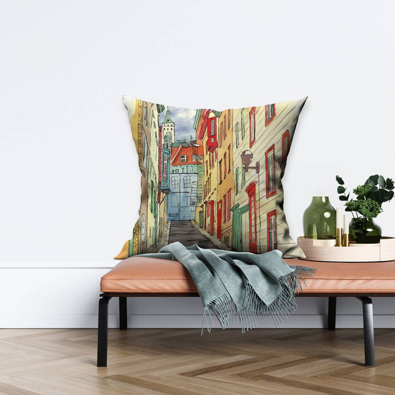 Lane in le petit champlain - Scenic Poly Twill Throw | Home Decor