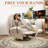 42" W Cream Soft Fabric Upholstered Power Swivel Rocker Recliner Chair with USB Port, Phone Holder, and Adjustable Footrest