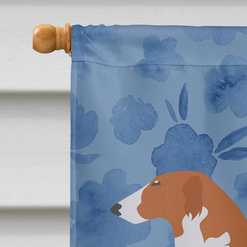 Caniche en polyester à 2 côtés 40 x 28 po standard welcome drapeau maison, Lévrier russe Barzoï