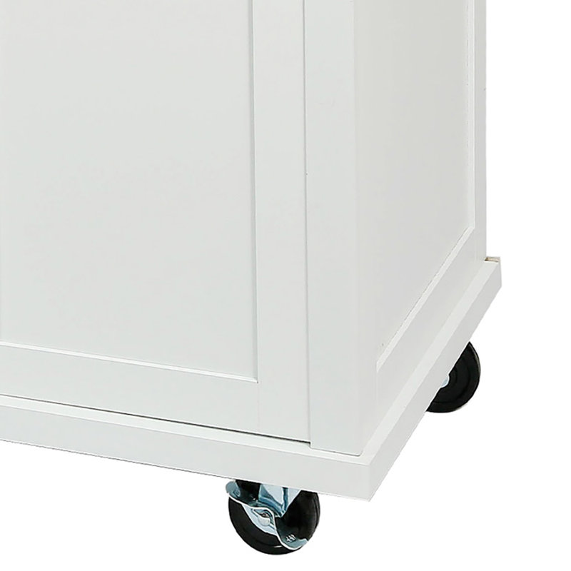 Courvevoie Wood Kitchen Island, White
