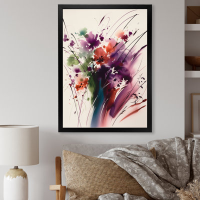 Keyva Purple And Green Flowers Bouquet Elegance III - Print on Canvas