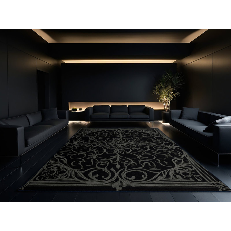 Black Elegance Rug, Square 8'