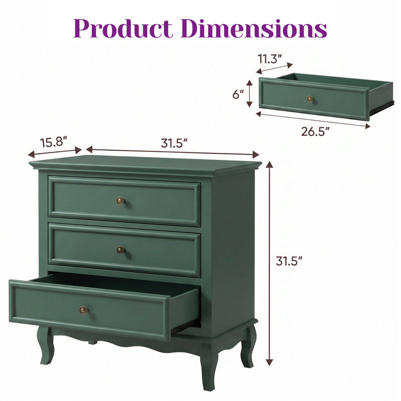 Ensemble de commode 3 tiroirs Blane