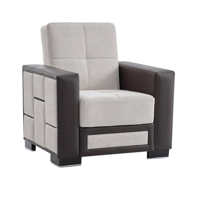 Fauteuil convertible Nettleton avec rangement, fauteuil d'appoint pour salon, appartement, bureau