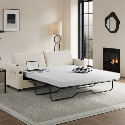 Full Size Smart Sleeper Sofa with Charging & Gel Memory Foam