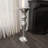 Lorena Glass Mosaic Mirrored Turned Floor Silver Pedestal Table