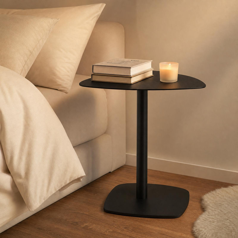 Glenis Iron Top End Table, Black