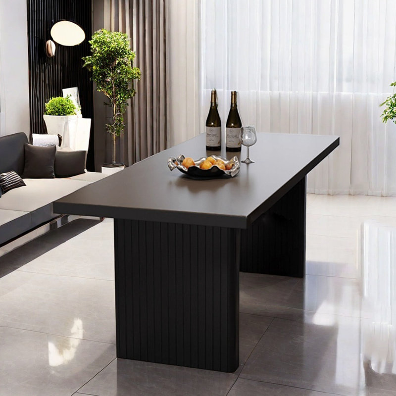 Table de salle à manger rectangulaire de style rétro français, H 29,53 po x L 59,06 po x l 31,5 po