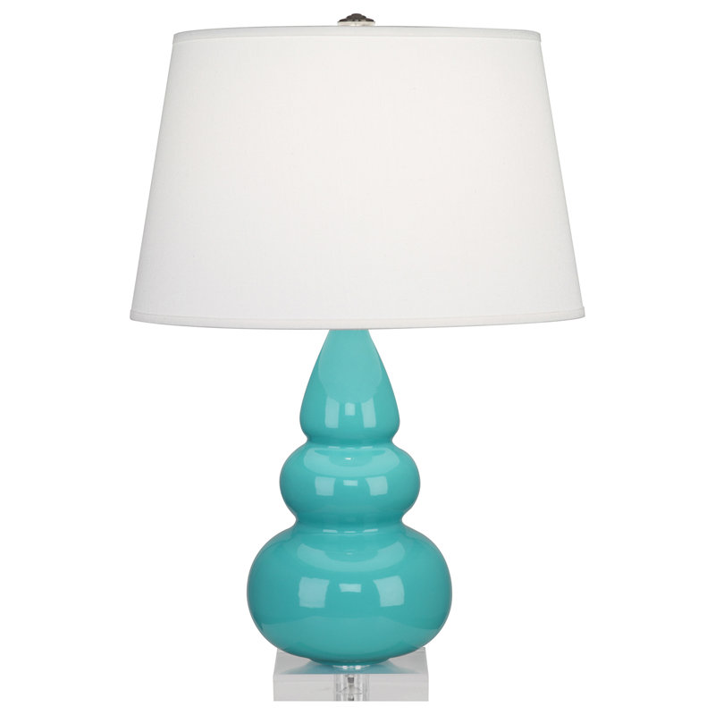 Triple Gourd Table Lamp, 24" H x 16" W x 16" D, Lucite, Egg Blue