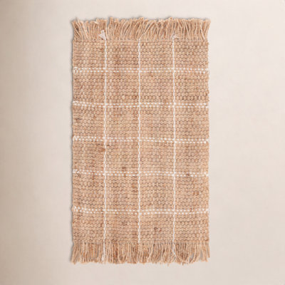 Hand-Woven Geometric Jute Rug