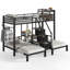 Lits gain d'espace avec rangement, lit simple triple avec cadre en métal, pour maison familiale moderne-1131752421