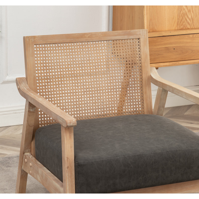 Fauteuil en similicuir Marnisha, Similicuir rétro gris anthracite