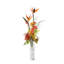 Tropical Flower Arrangement in White Leaf Vase