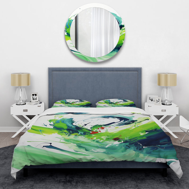 Ensemble de housse de couette White Abstract, Housse de couette pour très grand lit et 2 très 