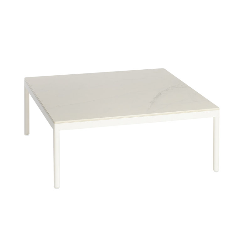 Table basse à accoudoirs, Blanc céramique, Blanc, 14.3"