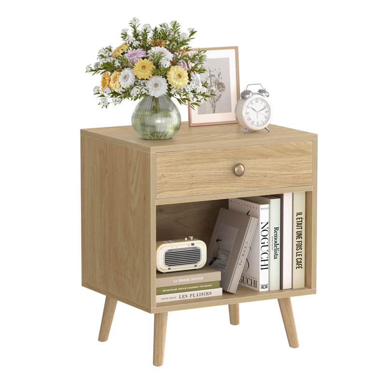 Monterey 50cm W Manufactured Wood Bedside Table, Brown