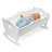 Doll Cradle with Bedding and Free Personalization Kit - White Rose