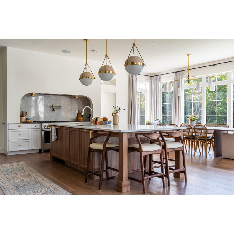 Bangor Glass LED Flush Mount, Aged Brass