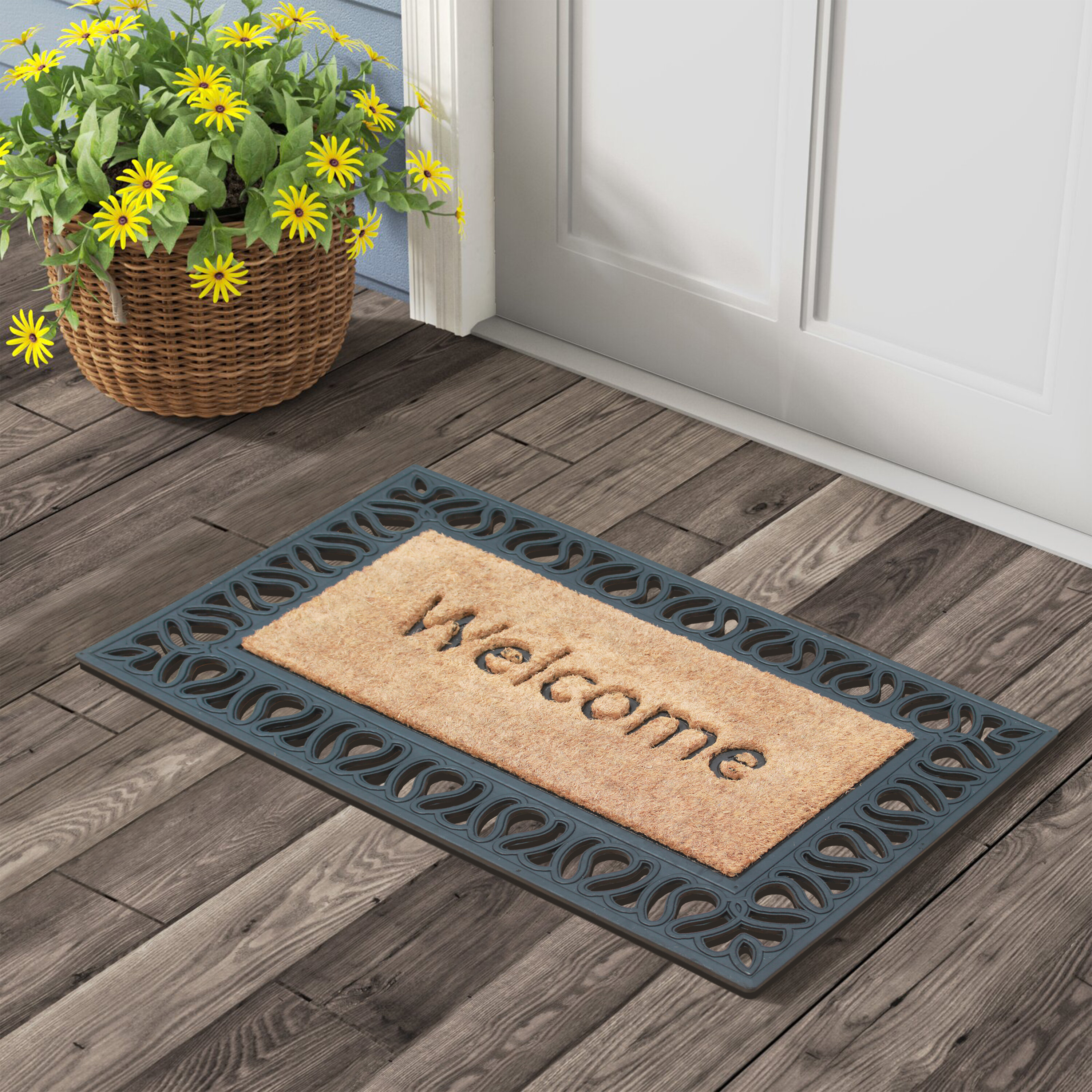 Kittleson Non-Slip Floral Outdoor Doormat