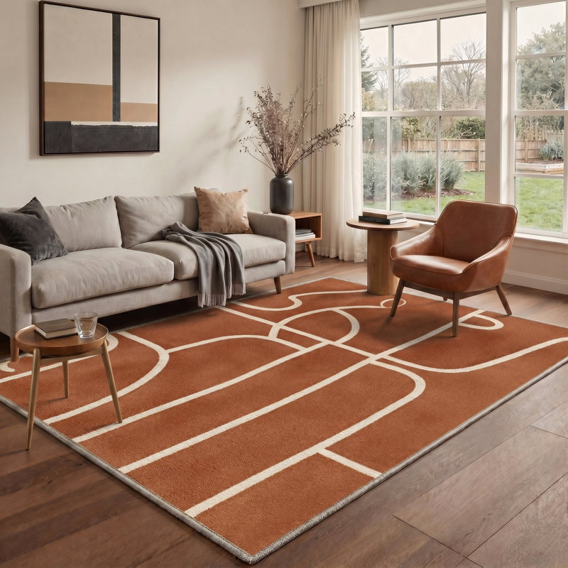 Tapis intérieur beige / brun Aura, Rectangle 6' x 9'