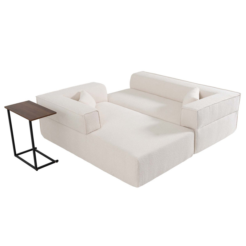 Versatile Modular Sofa, Beige Boucle