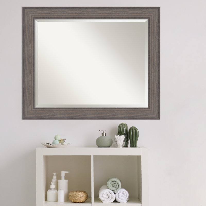 Heidenreich Wood Flat Wall Mirror, 27.25" H x 33.25" W