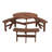 6-Person Circular Outdoor Wooden Picnic Table For Patio, Backyard, Garden, DIY W/ 3 Built-In Benches, 1720Lb Capacity --185905108