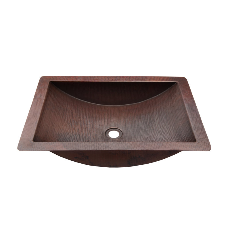 Lavabo de salle de bain rectangulaire en métal, Antique
