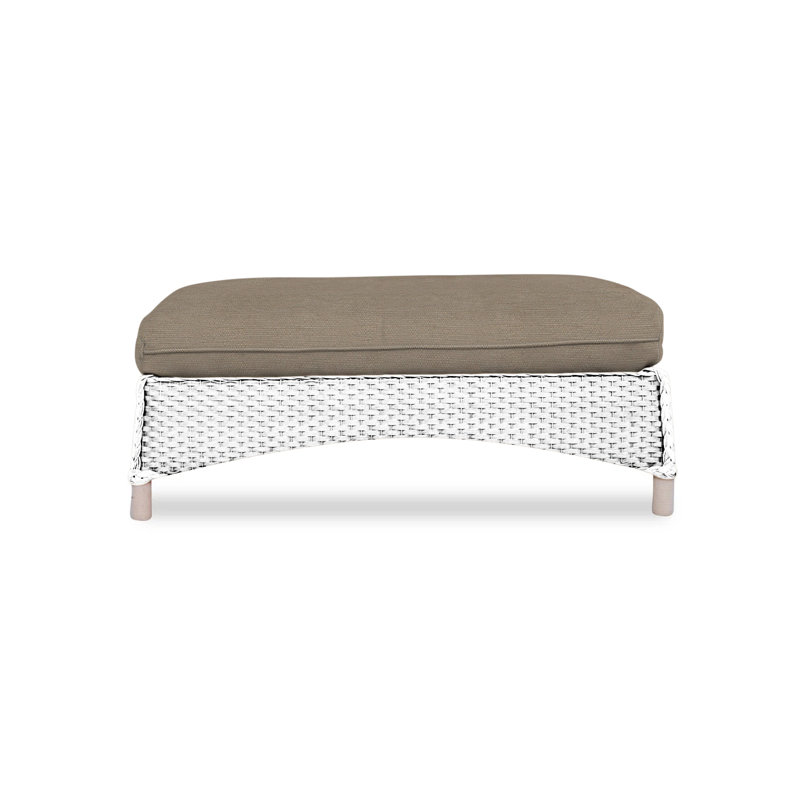 Mandalay Outdoor Ottoman, Consider Indigo, White