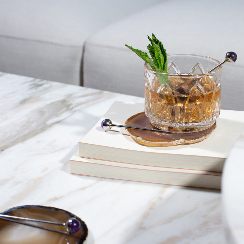 Anna New York Agate Round Coaster, Natural Agate