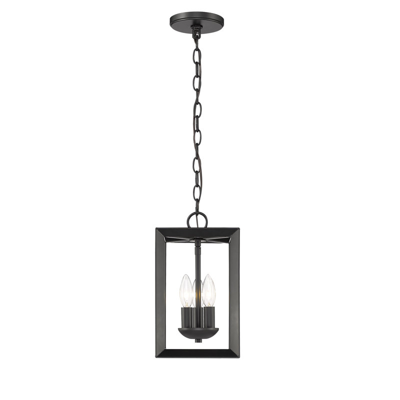 Lustre carré à 3 lumières de style bougie