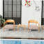 Holiday - Ensemble de chaises d'appoint modernes 2 pièces avec table basse - Ensemble de canapé en PP et à cadre en acier brun abricot, sièges rembourrés pour le salon, le salon et le balcon (2 chaises + 1 table)-2010582030